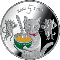 Pasaku monēta I. Pieci kaķi
