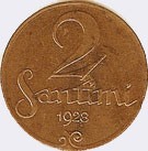 2 santīmi (1922–1932)